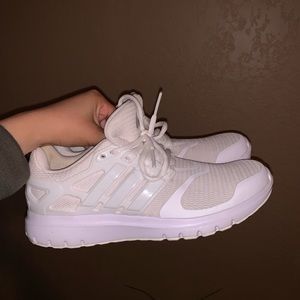♡ White adidas running shoes ♡
